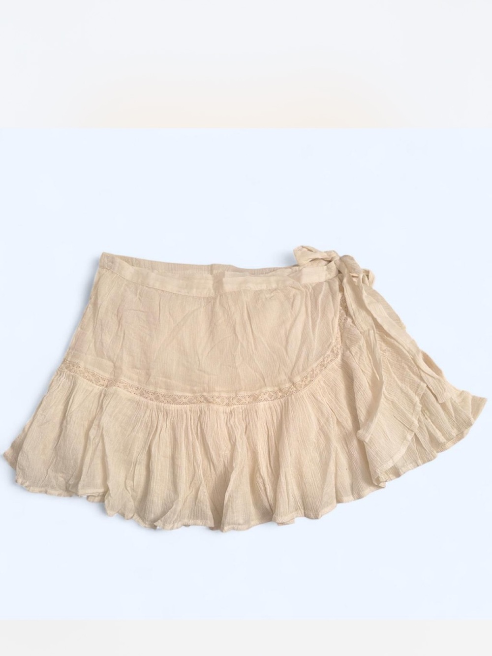 ASOS Light Beige Ruffle Wrap Swim Coverup
